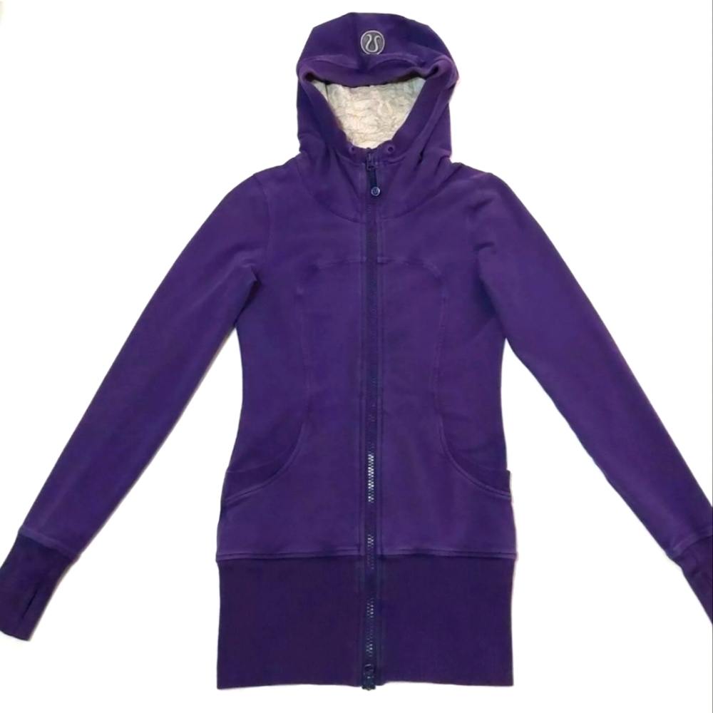 Purple Lululemon hoodie sweater lightweight zip up size 4